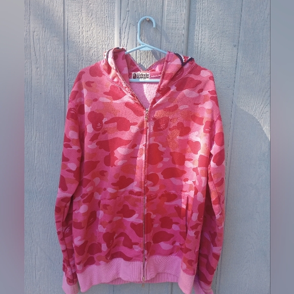 A Bathing Ape BAPE ABC Camo Shark Full Zip Hoodie Pink Camo See Info For Sizing - Picture 1 of 10